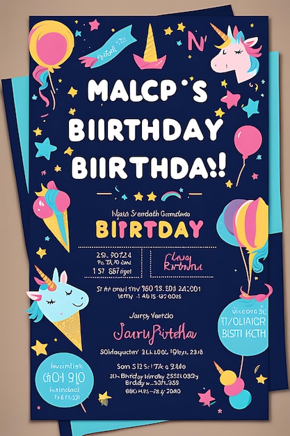 Photo a poster for a birthday party calledthe birthday