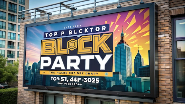 Photo a poster for black friday night party is displayed on a pole