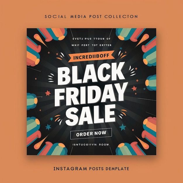 Photo a poster for black friday sale is displayed on an orange background