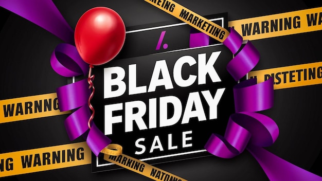 a poster for black friday sale with a banner that says black friday sale