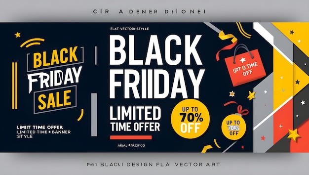 Photo a poster for black friday sale with a black background and a red bag