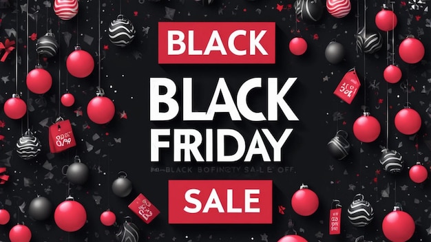 a poster for black friday sale with a red and white background