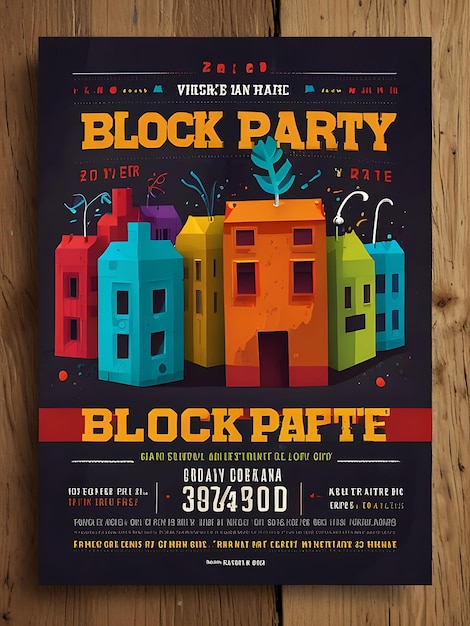 Photo a poster for the block party for the block party