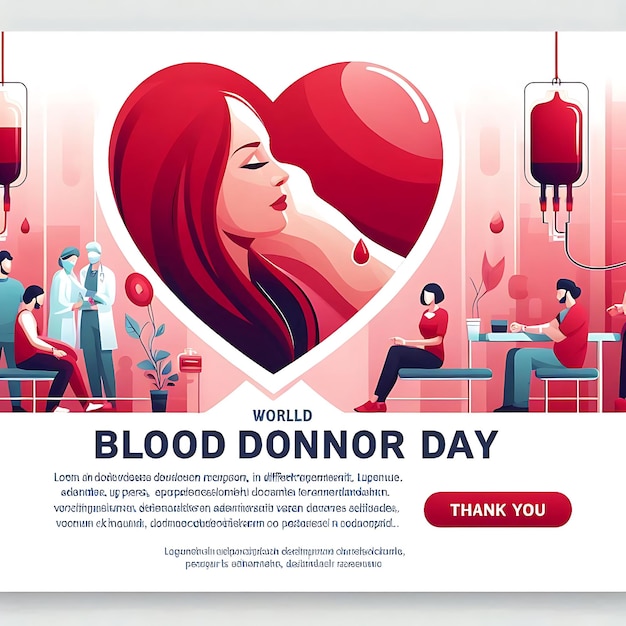 a poster for blood day with a woman and a heart that says blood day