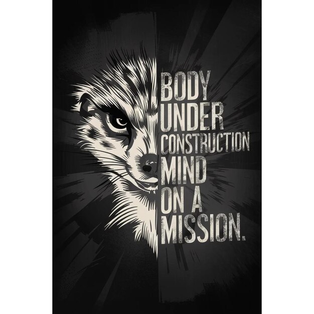 Photo a poster for body shape and the words body shape under a tiger on a mission