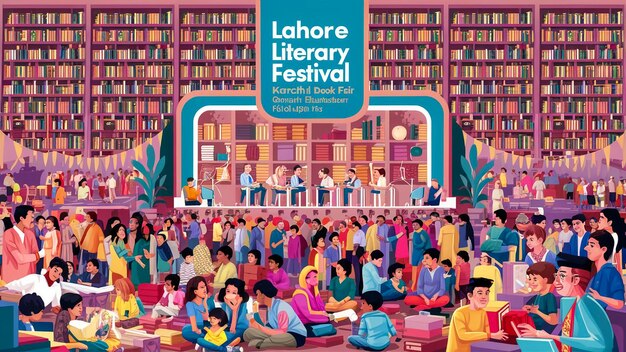 Photo a poster for the book festival called  the festival