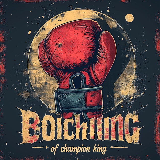 Photo a poster for a boxing match with a ring of victory king