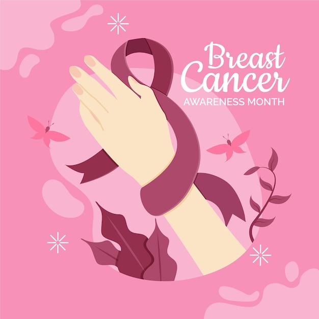 Photo a poster for breast cancer awareness month