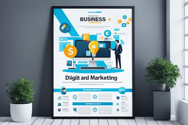 a poster for business and marketing at the top