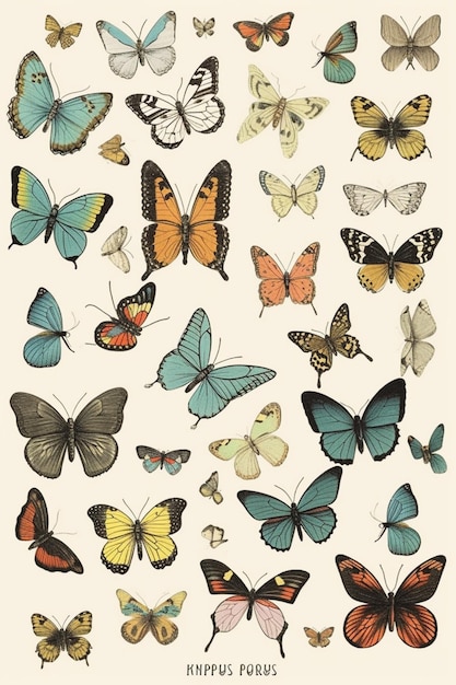 A poster of butterflies and butterflies