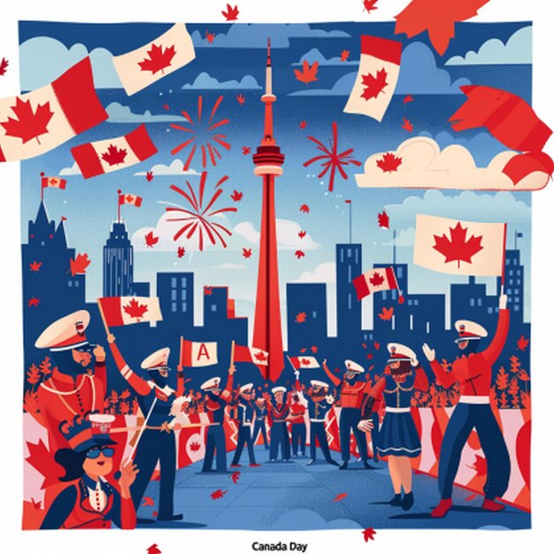 a poster for canada with canadian flags and canadian flags