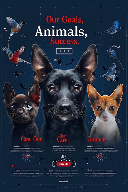 a poster for a car show with animals and birds