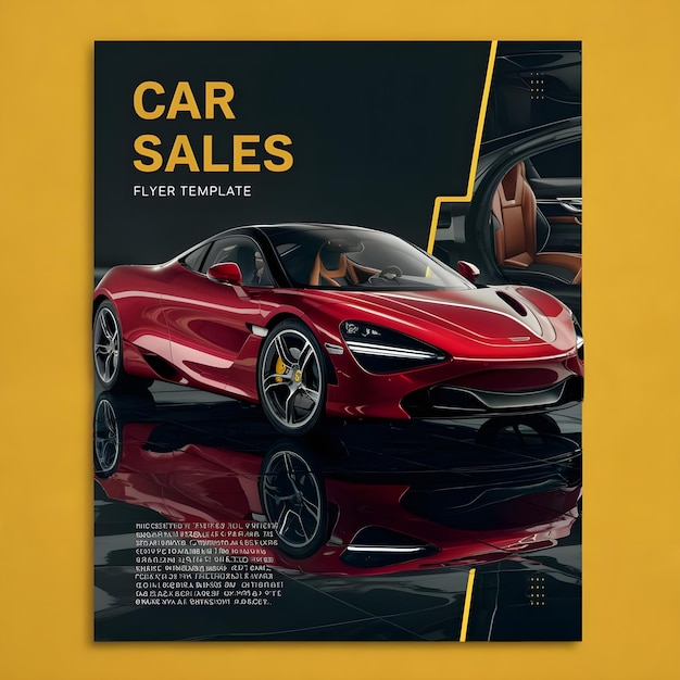 a poster of a car with the words car sales on the cover