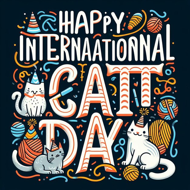 Photo a poster for the cat international day of international day