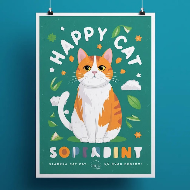 Photo a poster for caty cat that says happy cat