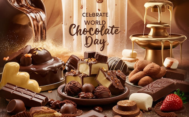 a poster for the celebration of the world is advertising a world world chocolate day