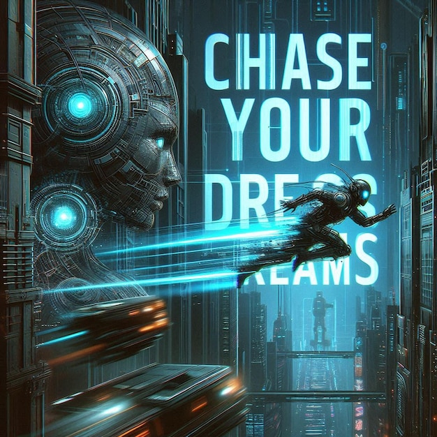 Photo a poster for chase your dreams is displayed