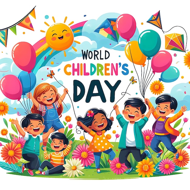 a poster of childrens day day day with a happy childrens day poster