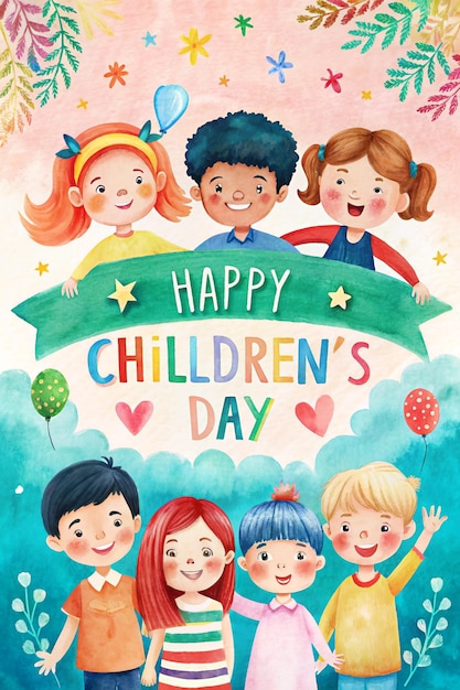 a poster for childrens day happy childrens day