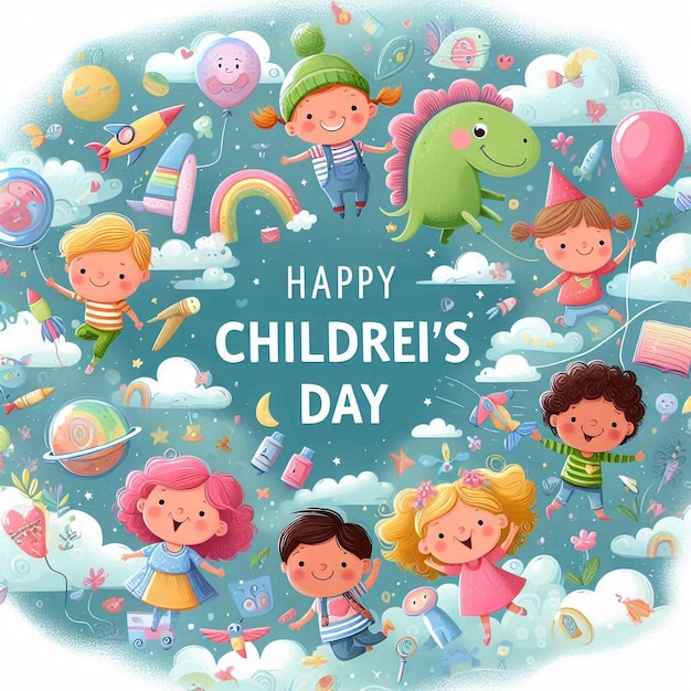 Photo a poster for childrens day happy day