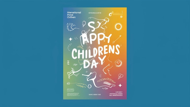 Photo a poster for childrens day is displayed on a blue background