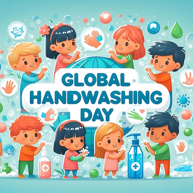 a poster of childrens hand washing day