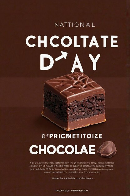 Photo a poster for chocolate cake with the title  chocolate day