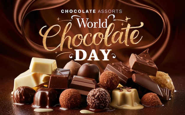 a poster of chocolates from the worlds chocolate day