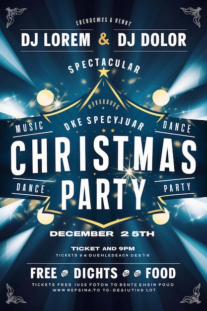 poster for christmas party that sayschristmas partyon it