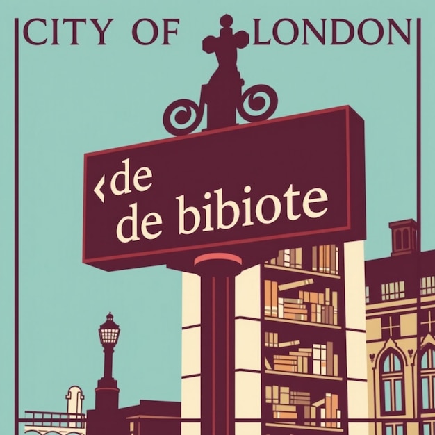 Photo a poster for a city of london that says quot de bibliote quot