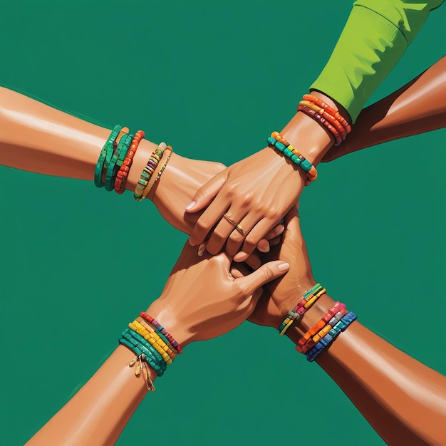 a poster of colorful bracelets that says quot all quot on the bottom