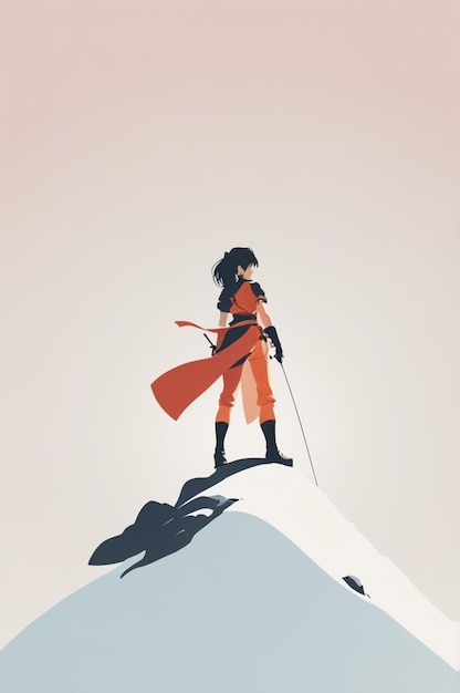 a poster for a comic book character with a mountain in the background