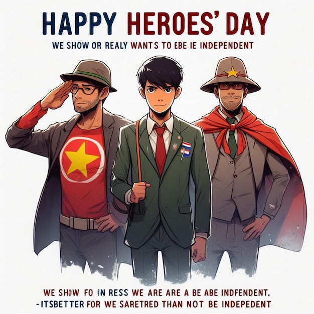 Photo a poster for a comic show that the men are celebrating independence day