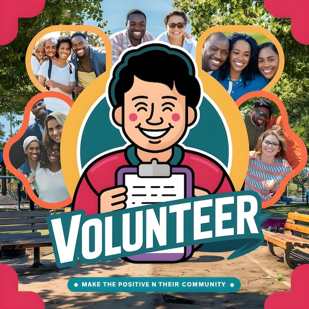 a poster for a community community called volunteer community