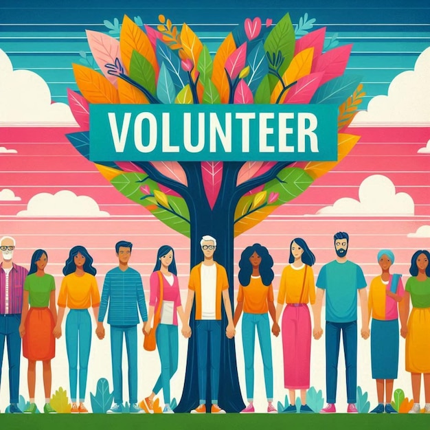 a poster for a community community called volunteer volunteer