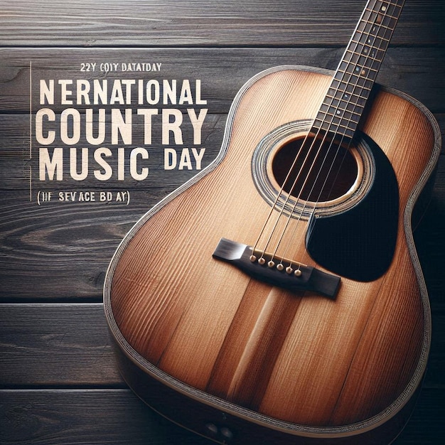 a poster for a country country music day with a guitar