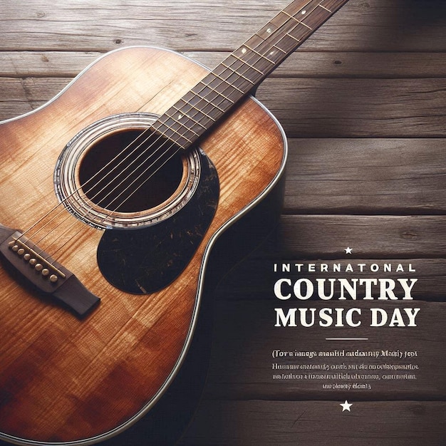 a poster for a country music day with a guitar