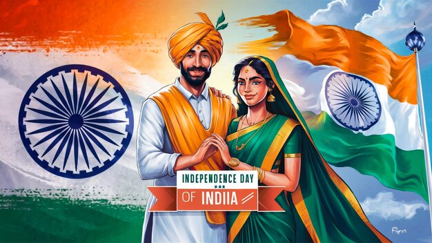 a poster of a couple in a foreign country with the text  independence day  on it