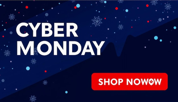 Photo a poster for cyber monday sale with a red sign that says cyber monday