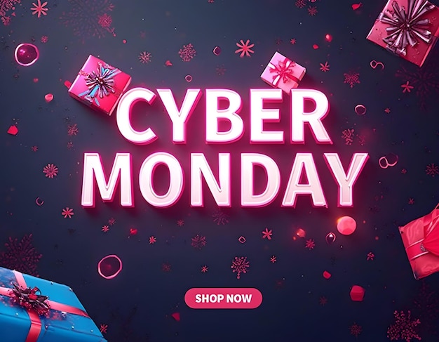 Photo a poster for cyber monday shows a cyber monday sale