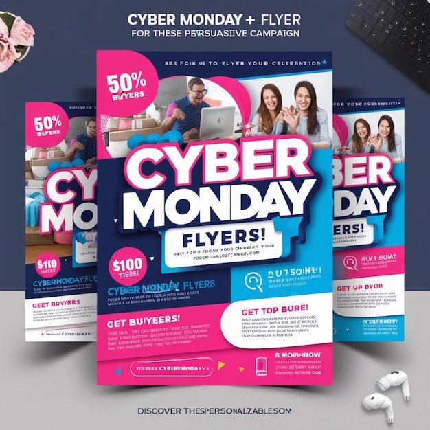 a poster for cyber monday shows a cyber monday sale