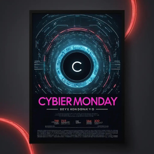 Photo a poster for cyber monday shows a cyber monday