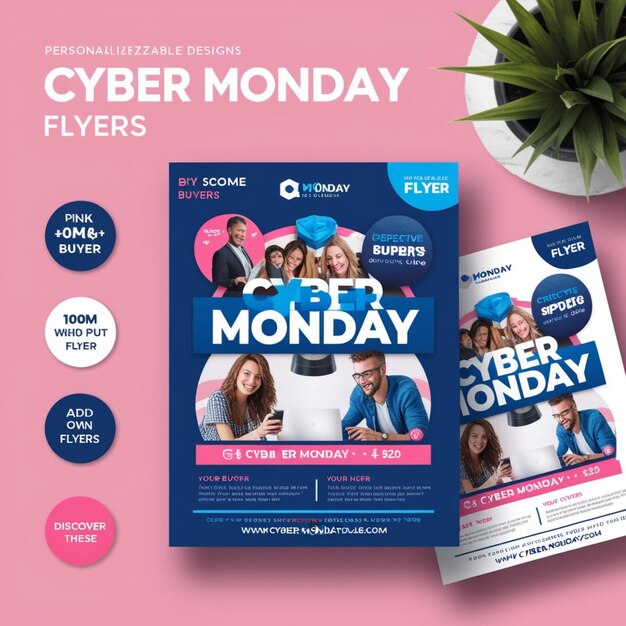 a poster for cyber monday shows a group of people on the cover