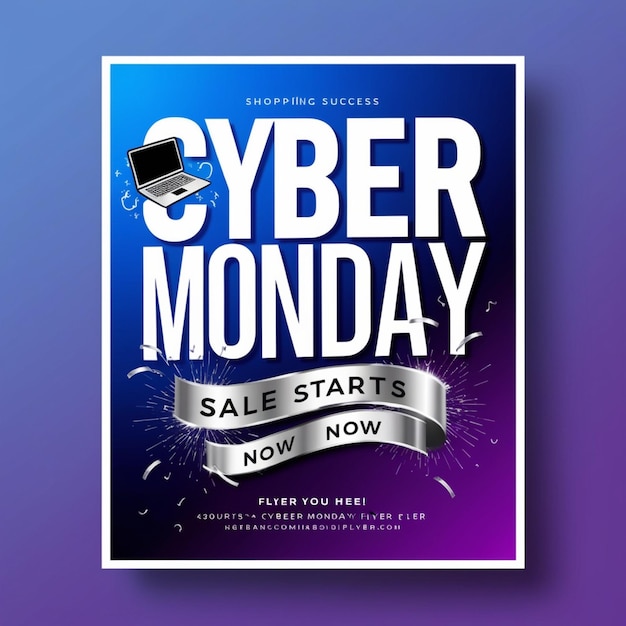 Photo a poster for cyber monday shows a video of cyber monday