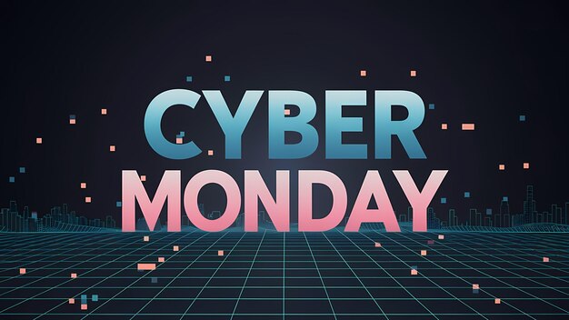 a poster for cyber monday with a blue background with a text cyber monday on it