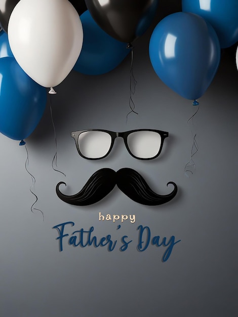 a poster for dads day with a mustache and glasses