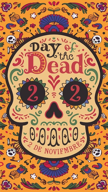 Photo a poster for the day of the dead in modern abstract style