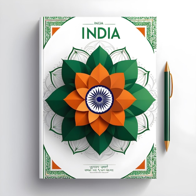 Photo a poster for the day of india with the word quot in green quot on it