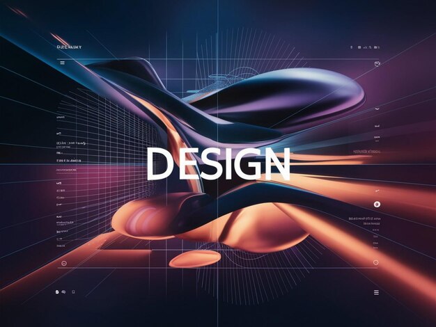 Photo a poster for design design design is shown on a blue background