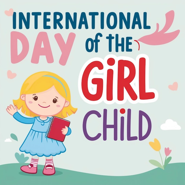 Photo poster design for international day of the girl child celebrate girls empowerment and advocate for equality